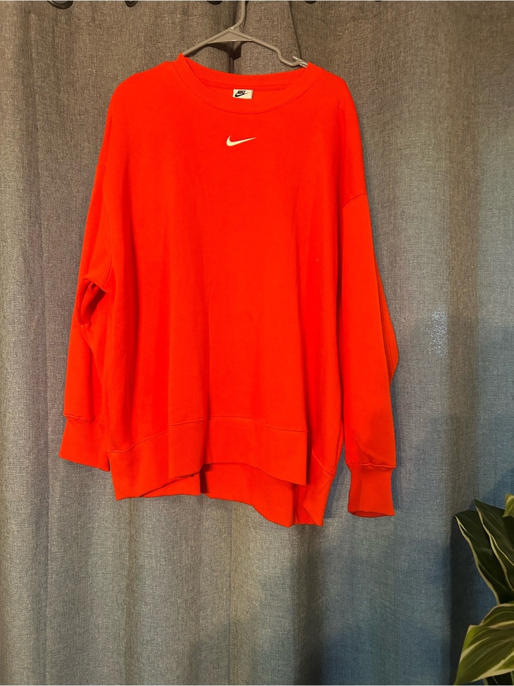 Nike Women's Bright Red Pullover Sweatshirt with White Swoosh